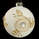 Christbaumschmuck Glas 157B 10CM weiß gold