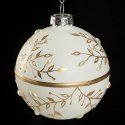 Christbaumschmuck Glas 158A 8CM weiß gold