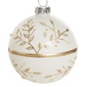 Christbaumschmuck Glas 158B 10CM weiß gold