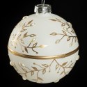 Christbaumschmuck Glas 158B 10CM weiß gold