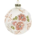 Christbaumschmuck Glas 164A 8CM weiß rosa