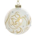 Christbaumschmuck Glas 170A 8CM weiß gold