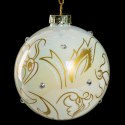 Christbaumschmuck Glas 170A 8CM weiß gold