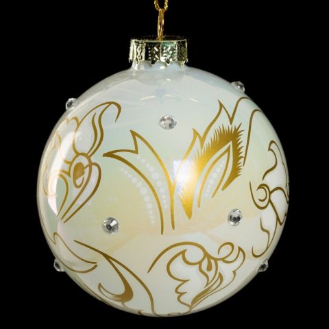 Christbaumschmuck Glas 170A 8 weiß gold