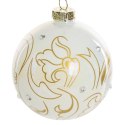 Christbaumschmuck Glas 170B 10CM weiß gold