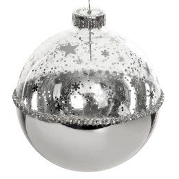 Christbaumschmuck Glas 178B 10CM silber TRAN