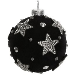 Christbaumschmuck Glas 201A 8CM schwarz silber