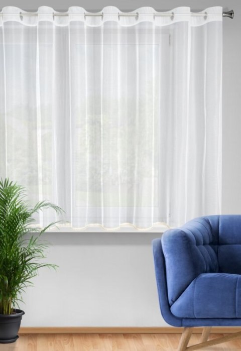 Gardine CASSIE weiß gold 300x150 Ösen