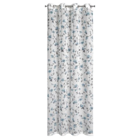 Gardine JEN weiß blau 140x250 Ösen