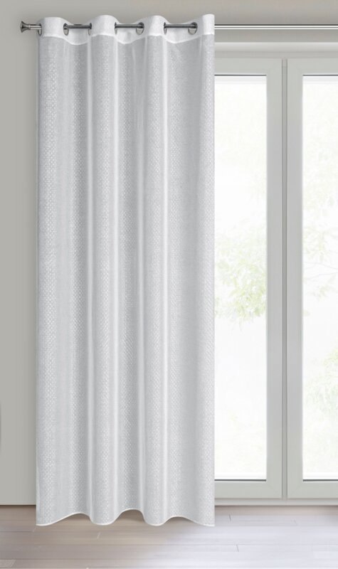 Gardine LOARA weiß silber 140x250 Ösen
