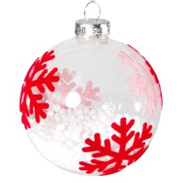 Christbaumschmuck Glas 113 8CM weiß rot