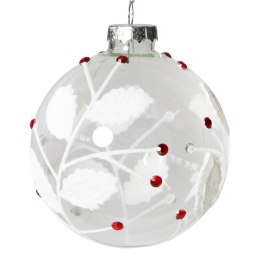 Christbaumschmuck Glas 116 8CM weiß silber