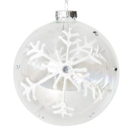 Christbaumschmuck Glas 118B 10CM weiß silber