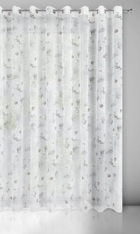 Gardine BESSY weiß rosa 350x250 Ösen