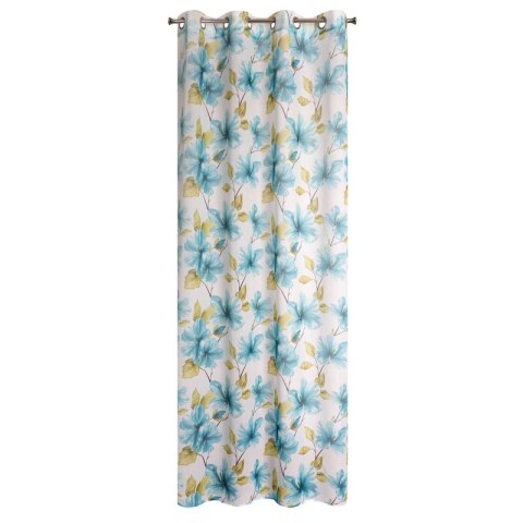 Gardine SOFIA weiß blau 140x250 Ösen