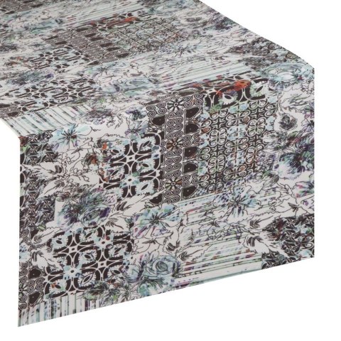 Tischdecke DORIT weiß schwarz 35x180 weiß schwarz