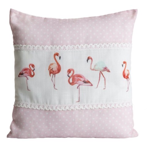 Kissenbezug FLAMINGO 40X40 X2 weiß rosa