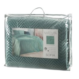 Tagesdecke Velours Samtdecke Gesteppt Steppdecke Klassische Decke SOFIA minze 220x240 cm minze