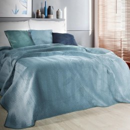 Tagesdecke Velours Samtdecke Gesteppt Steppdecke Klassische Decke SOFIA blau 220x240 cm blau