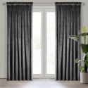 Samtvorhang Velours Vorhänge zum Wohnzimmer Prachtvoll Elegant schwarz 140x270 cm Kräuselband