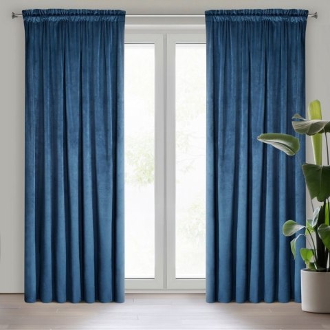 Samtvorhang Velours Vorhänge zum Wohnzimmer Prachtvoll Elegant blau 135x300 cm Kräuselband