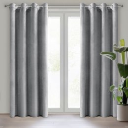 Samtvorhang Velours Vorhänge zum Wohnzimmer Prachtvoll Elegant silber 140x250 cm Ösen