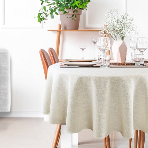 Tischdecke INES 12 creme gold 150 RD