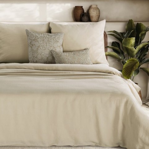 Bettwäsche LINEN creme 160X200+ 2x Kissenbezüge 70x80