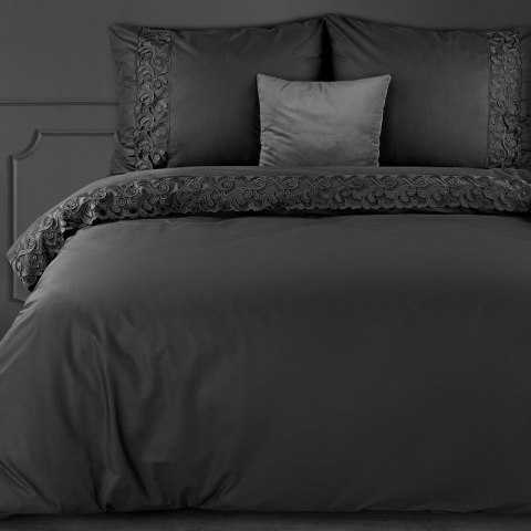 Bettwäsche Baumwolle LANA3 schwarz 160X200 +2 Kissenbezüge 70x80