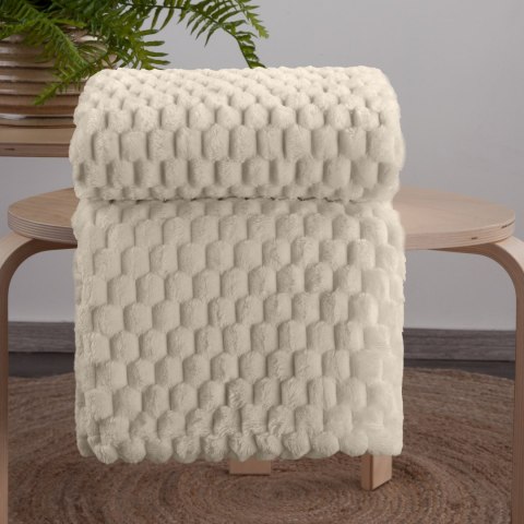 Kuscheldecke CINDY6 Karomustersteppung 200x220 beige