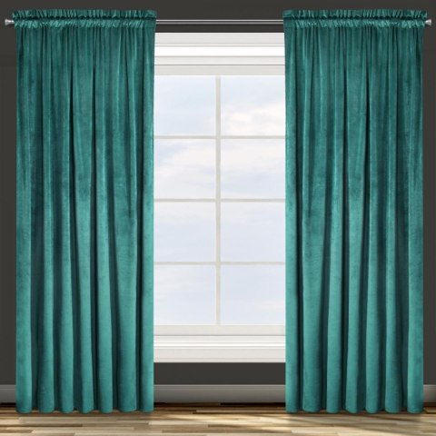Samtvorhang ROSA dunkeltürkis 140x270 Kräuselband