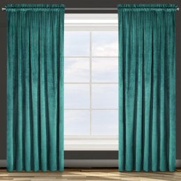 Samtvorhang ROSA dunkeltürkis 140x270 Kräuselband