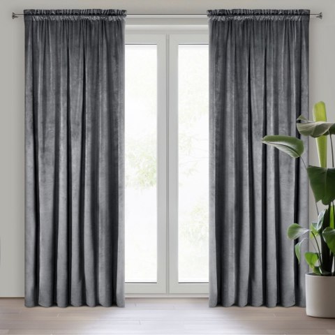 Samtvorhang ROSA graphit 140x270 Kräuselband