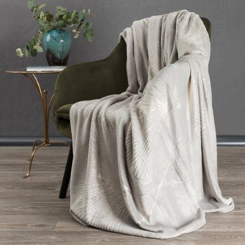 Elegante Decke mit Muster GINKO1 150x200 silber