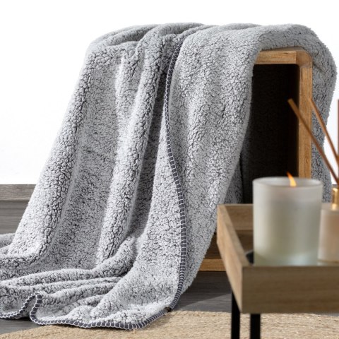Kuschelweiche Wohnddecke KOALA stahl weiß 200x220