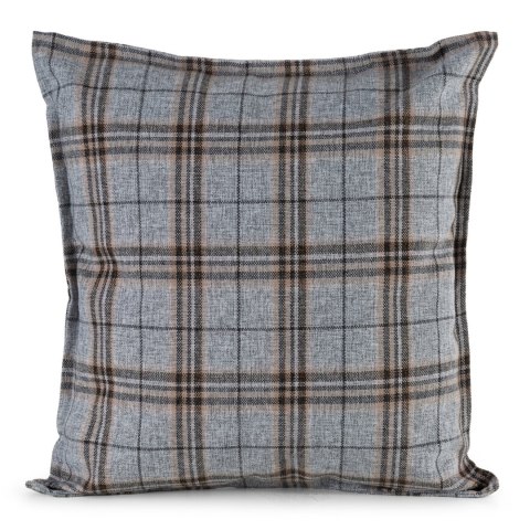 Kissenbezug Garten Wassefest Outdoor 24D 45X45 silber braun Kariert