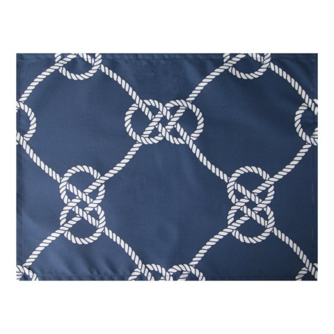 Tischdecke Garten Wassefest Outdoor 15A 30X40 X4 dunkelblau weiß