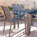 Tischdecke Garten Wassefest Outdoor 15D 85X85 dunkelblau weiß