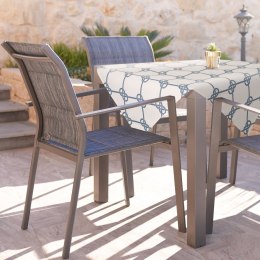 Tischdecke Garten Wassefest Outdoor 17D 85X85 weiß dunkelblau