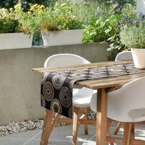 Tischdecke Garten Wassefest Outdoor 19B 40X140 schwarz beige