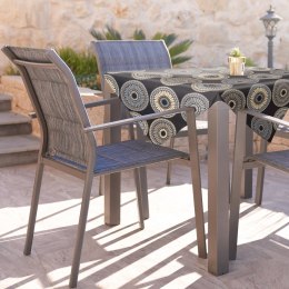 Tischdecke Garten Wassefest Outdoor 19D 85X85 schwarz beige