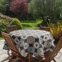Tischdecke Garten Wassefest Outdoor 19E RD150 schwarz beige