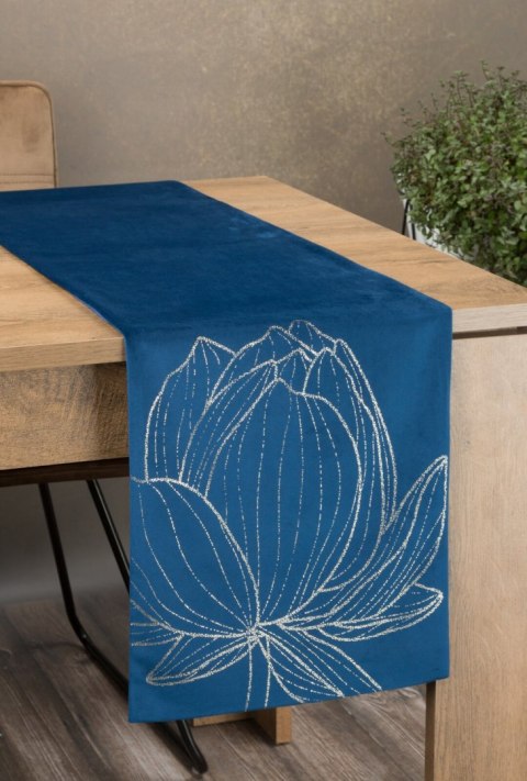Tischdecke BLINK 12 dunkelblau 35x180 dunkelblau Velvet Samt