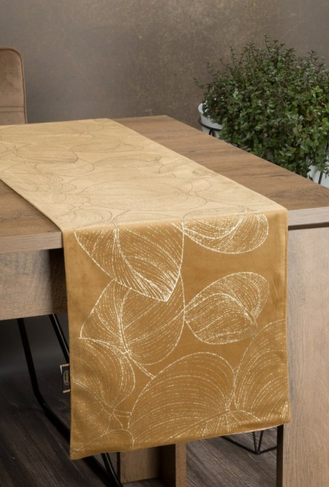 Tischdecke BLINK 16 35x180 honig Velvet Samt