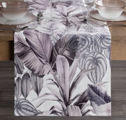 Tischdecke DAVOS2 40X140 lila grau mit botanischem Muster