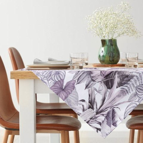 Tischdecke DAVOS2 85X85 lila grau mit botanischem Muster