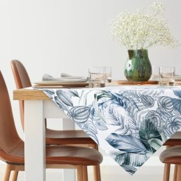 Tischdecke DAVOS2 85X85 grün silber mit botanischem Muster