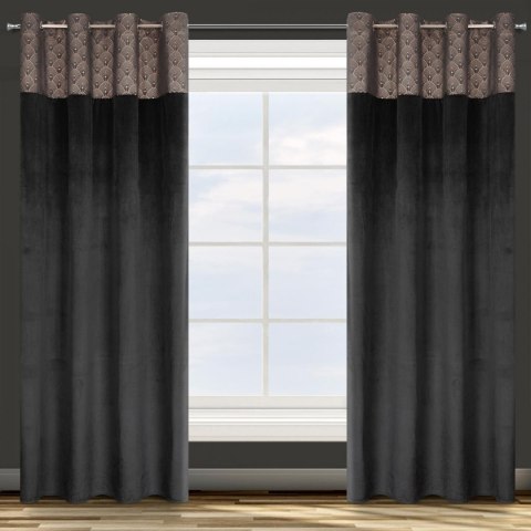 Vorhang AGNES schwarz 140x250 Ösen