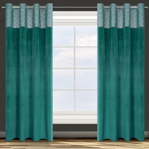 Vorhang AGNES türkis 140x250 Ösen