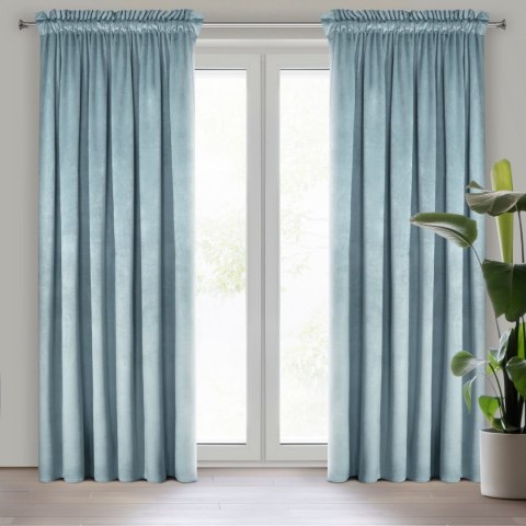 Samtvorhang ROSA hellblau 140x270 Kräuselband